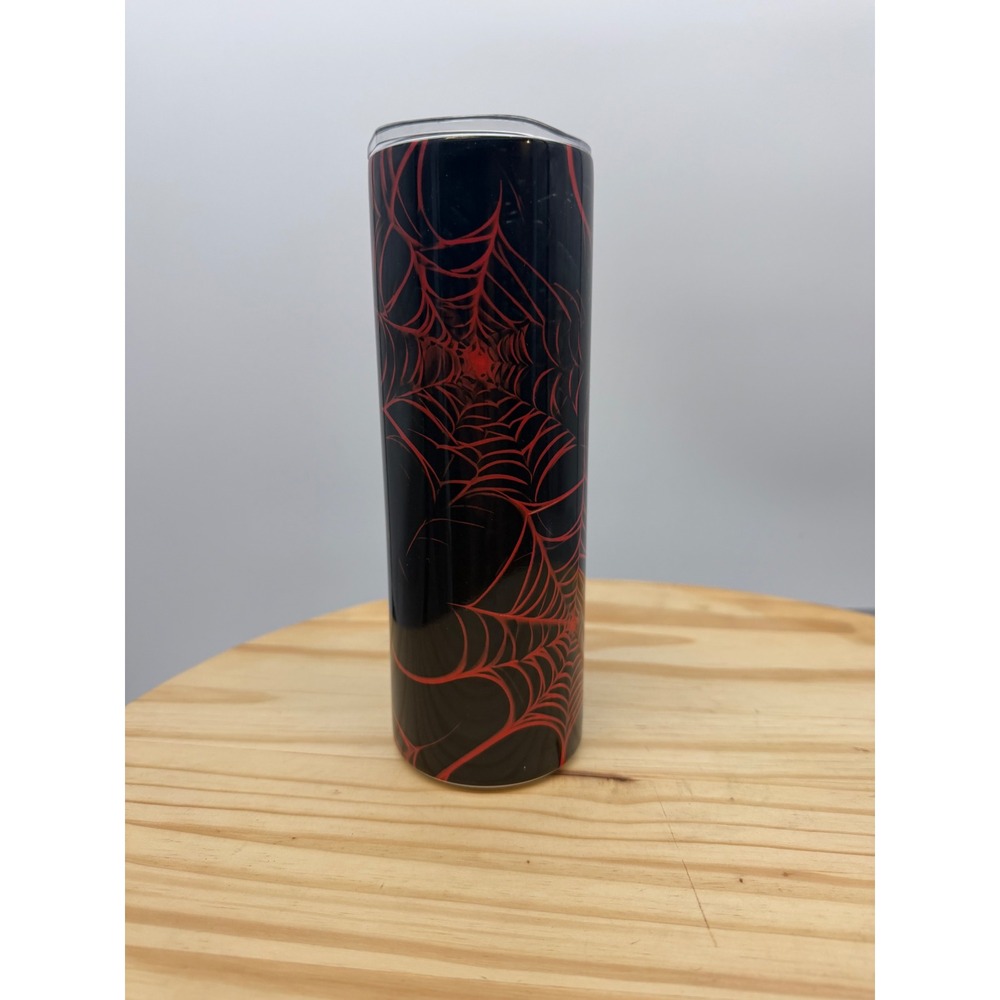 Tumbler Unisex 20oz Black Red Excellent Spiderweb Gothic Travel Cup